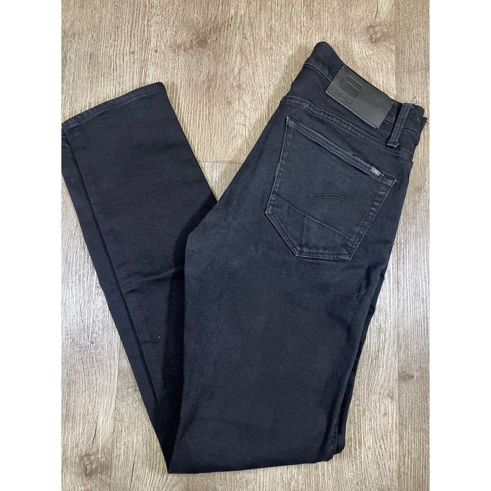 G-Star Raw 3301 Slim Black Authentic Jeans Mens 30x34 Button Fly 51001-B964-A810 - Picture 1 of 10